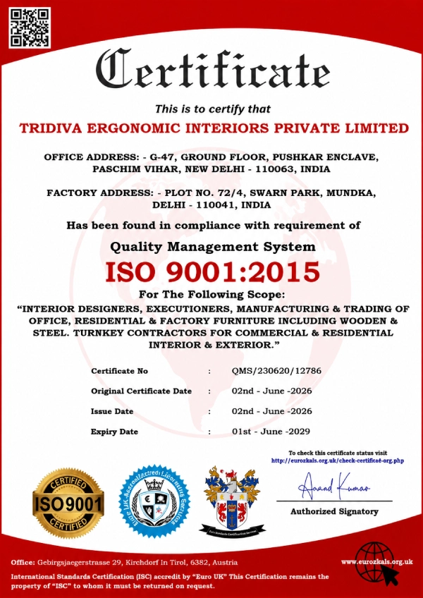 12786 9K TRIDIVA ERGONOMIC INTERIORS PRIVATE LIMITED